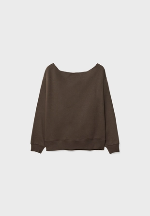 Толстовка с вырезом «лодочка» и принтом- Заказать в России