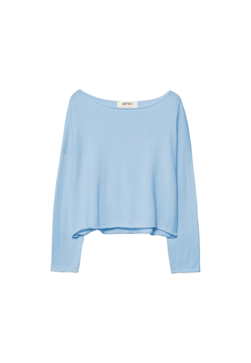 Укороченный джемпер с вырезом «лодочка»