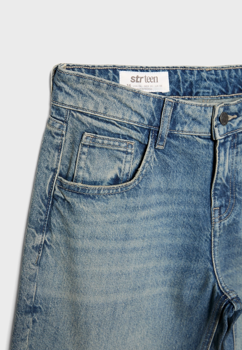 Джинсы-barrel со средней посадкой