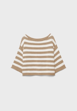 Трикотажный свитер с вырезом-лодочкой- Заказать в России