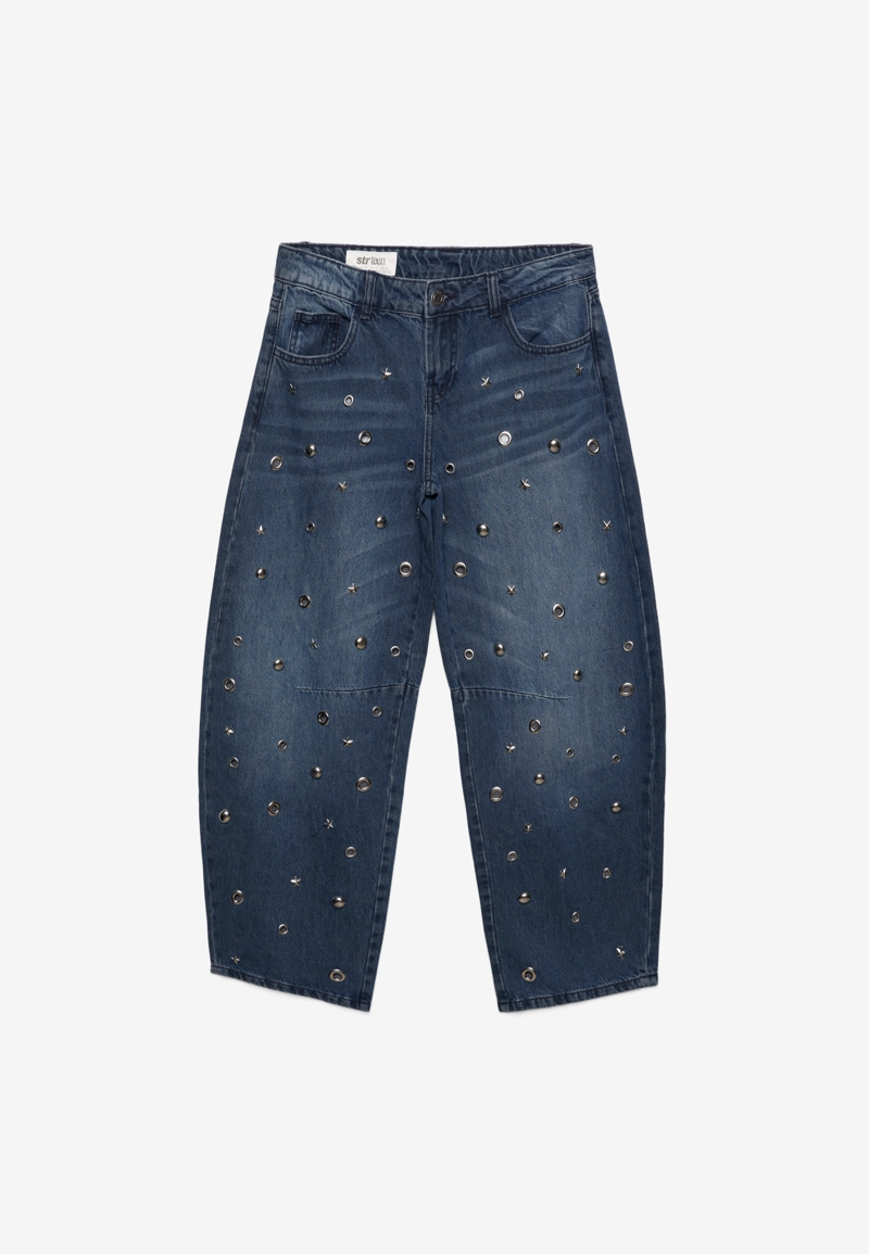 Джинсы barrel с люверсами