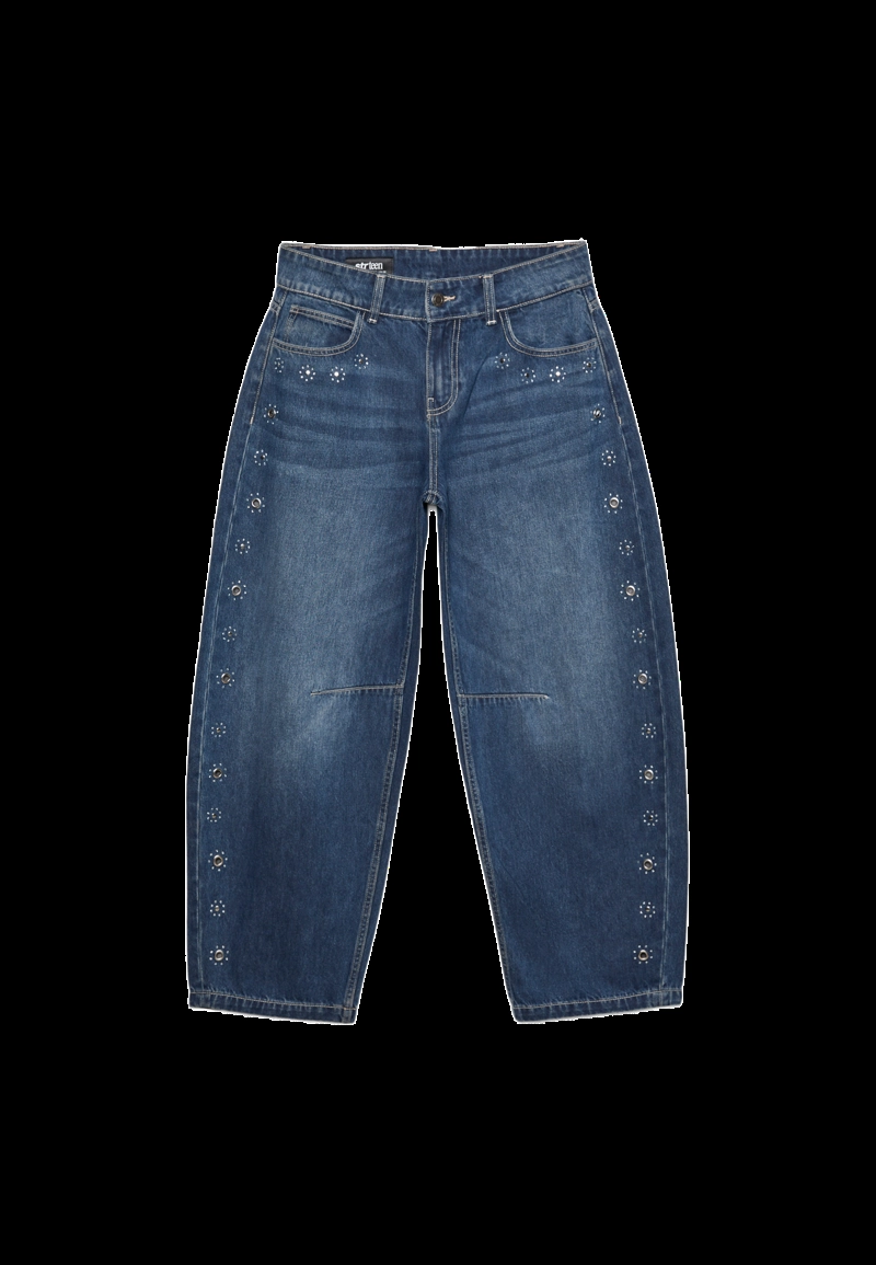 Джинсы barrel с люверсами по бокам