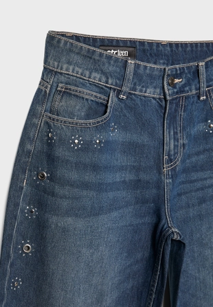 Джинсы BARREL с люверсами по бокам- Заказать в России