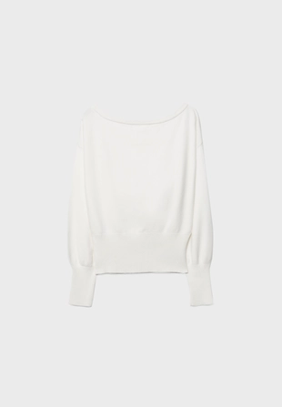 Трикотажный свитер асимметричного кроя в рубчик- Заказать в России