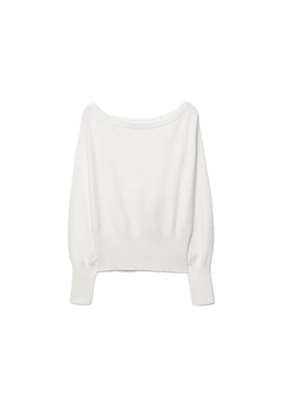 Трикотажный свитер асимметричного кроя в рубчик- Заказать в России