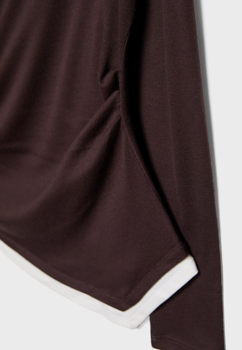 Асимметричная футболка-обманка с длинными рукавами