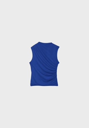 Футболка из присборенной полупрозрачной ткани- Заказать в России