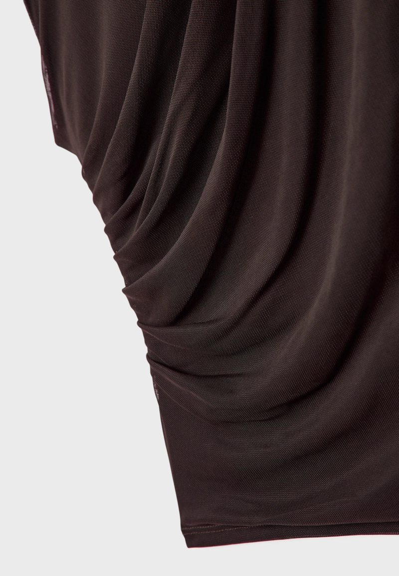 Футболка из присборенной полупрозрачной ткани