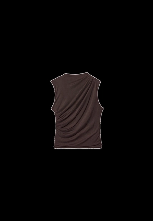 Футболка из присборенной полупрозрачной ткани- Заказать в России