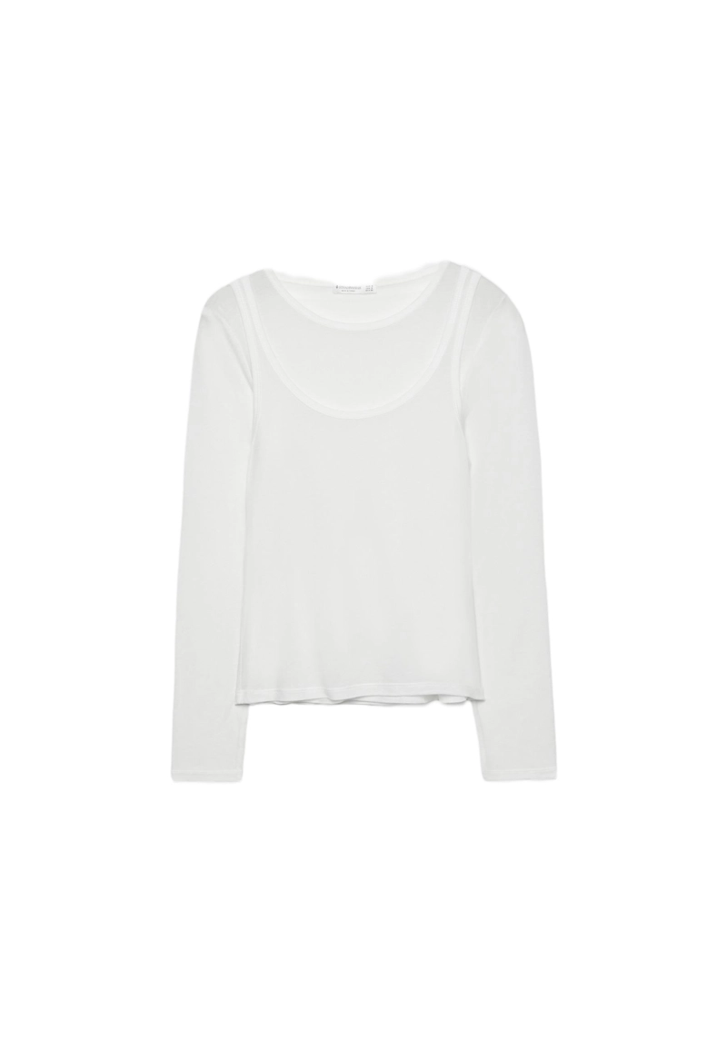 Футболка из экоцелла с эффектом двойного изделия