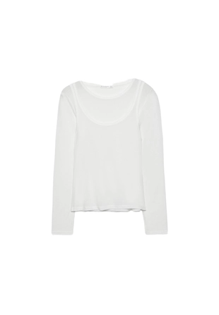 Футболка из экоцелла с эффектом двойного изделия- Заказать в России