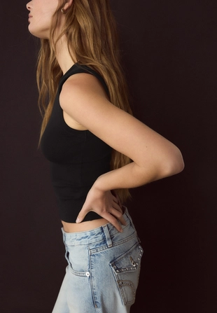 Базовый облегающий топ- Заказать в России