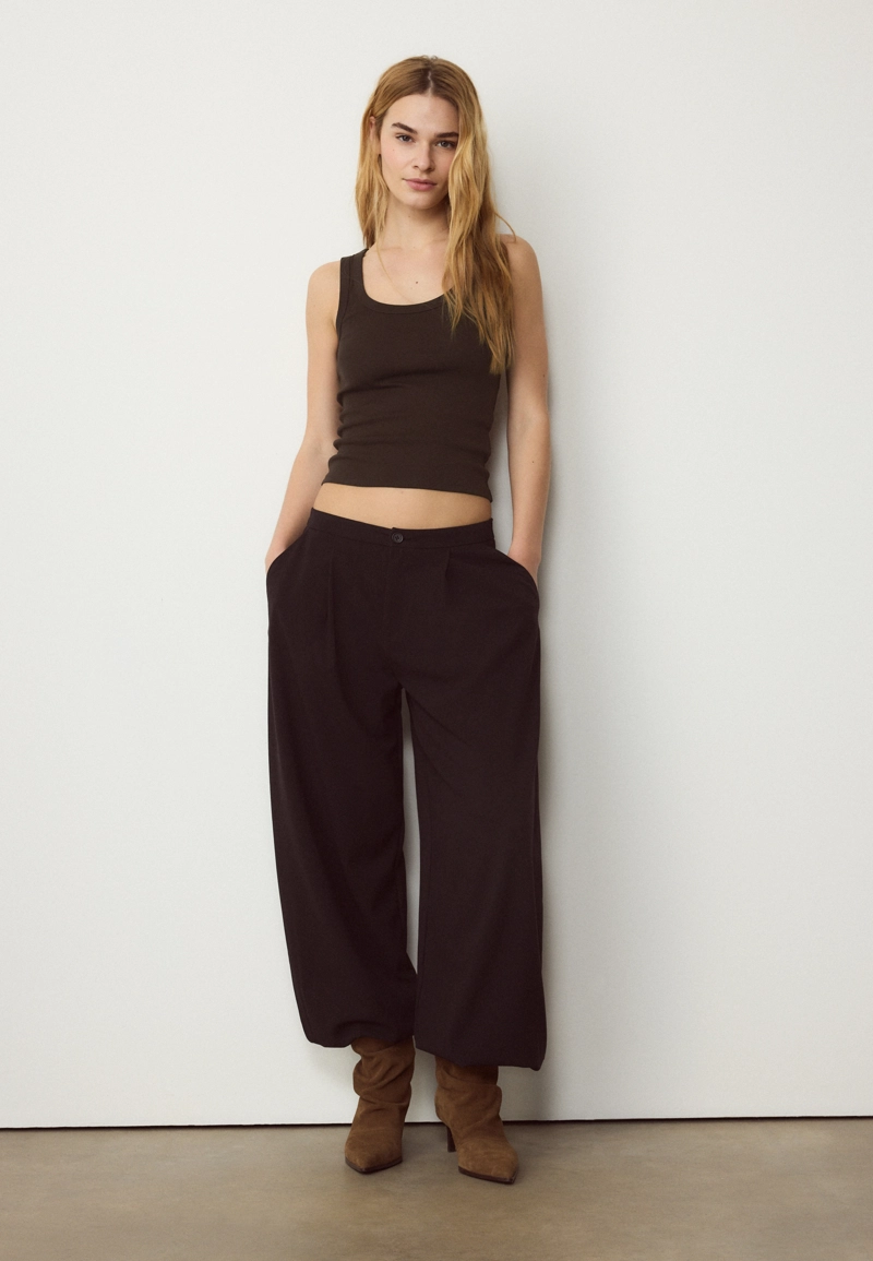 Майка-спина-борцовка в рубчик