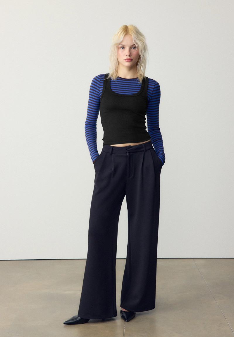 Майка-спина-борцовка в рубчик