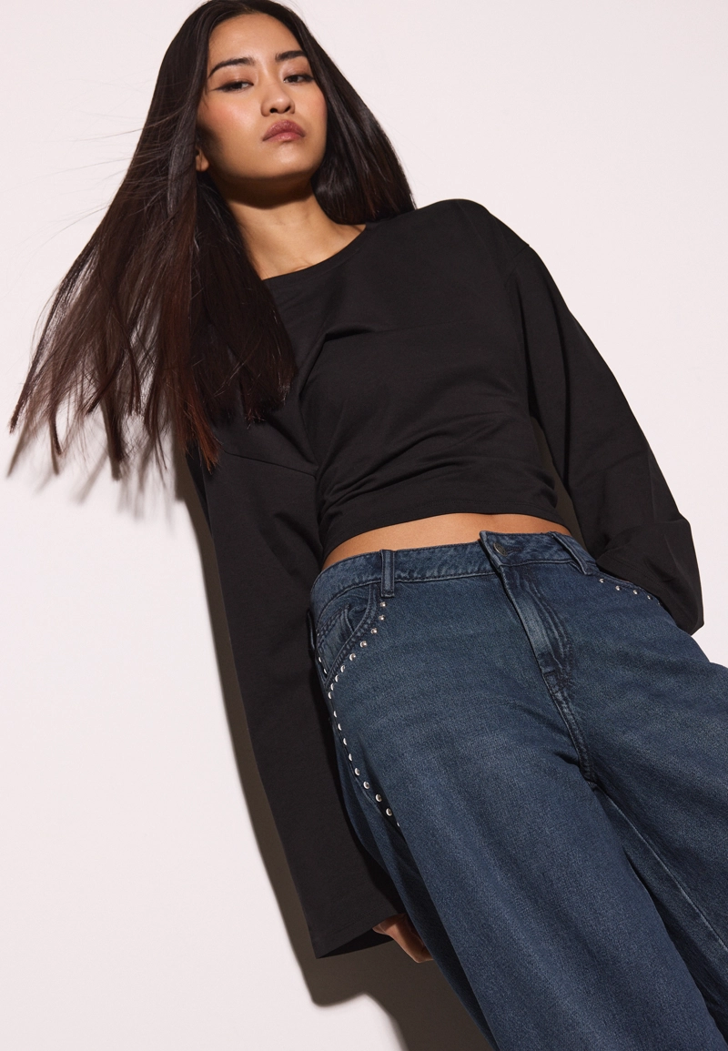 Футболка с рукавами в стиле кимоно