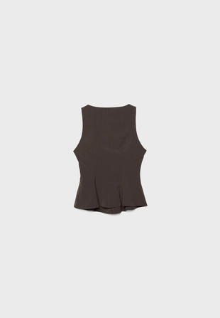 Топ без рукавов с баской- Заказать в России