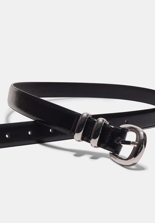 Базовый блестящий ремень из искусственной кожи- Заказать в России