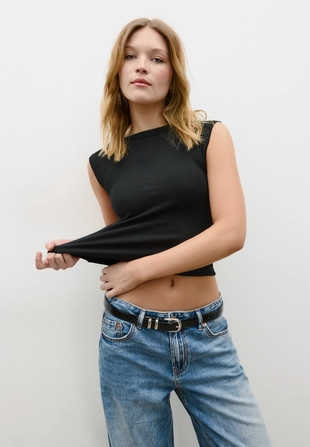 Базовый блестящий ремень из искусственной кожи- Заказать в России