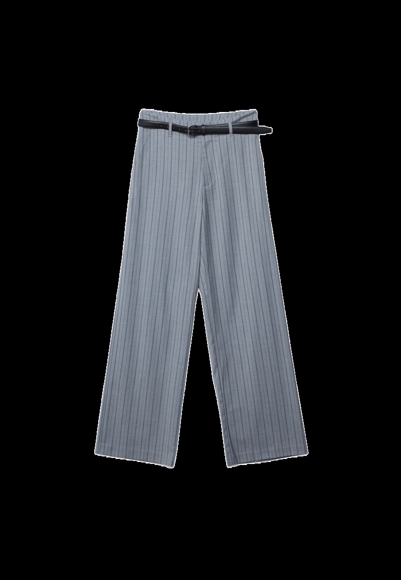 Прямые струящиеся брюки с поясом