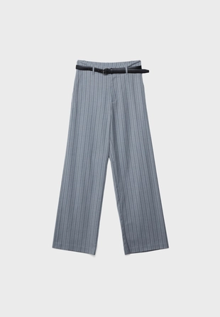 Прямые струящиеся брюки с поясом- Заказать в России