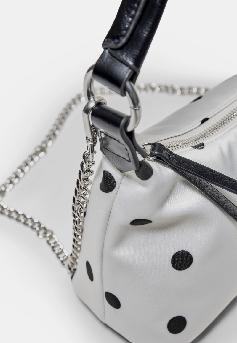 Сумка-полумесяц в горошек с плечевым ремнем