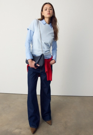 Джинсовая сумка-полумесяц- Заказать в России