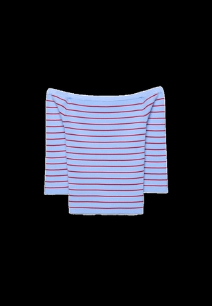 Трикотажный свитер в полоску облегающего кроя- Заказать в России