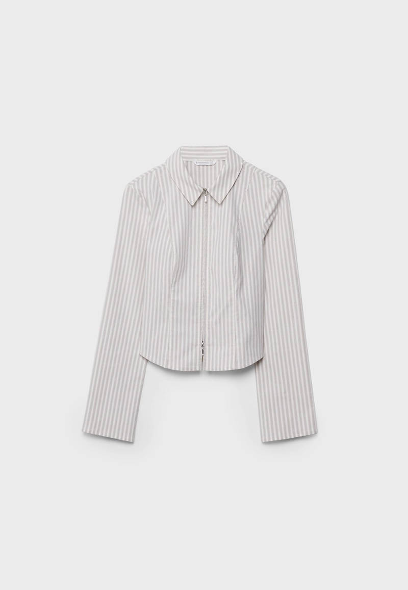 ПРИТАЛЕННАЯ РУБАШКА ИЗ БЕНГАЛИНА НА ДВОЙНОЙ МОЛНИИ