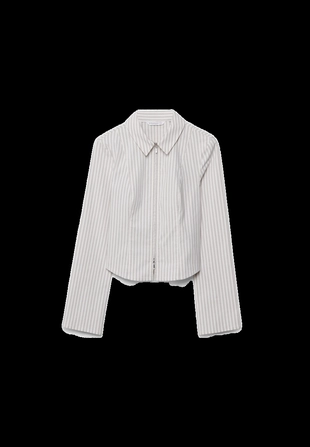 Приталенная рубашка из бенгалина на двойной молнии- Заказать в России