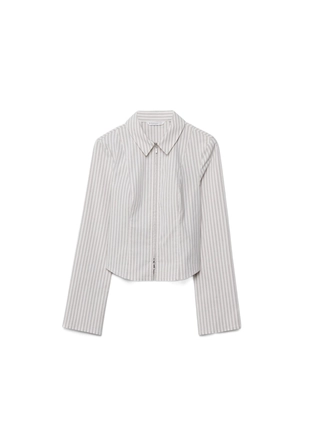 Приталенная рубашка из бенгалина на двойной молнии- Заказать в России