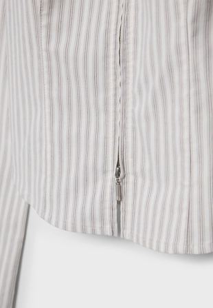 Приталенная рубашка из бенгалина на двойной молнии- Заказать в России