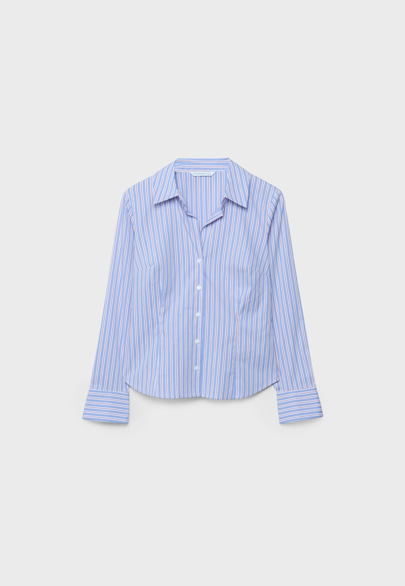 Приталенная базовая рубашка в полоску