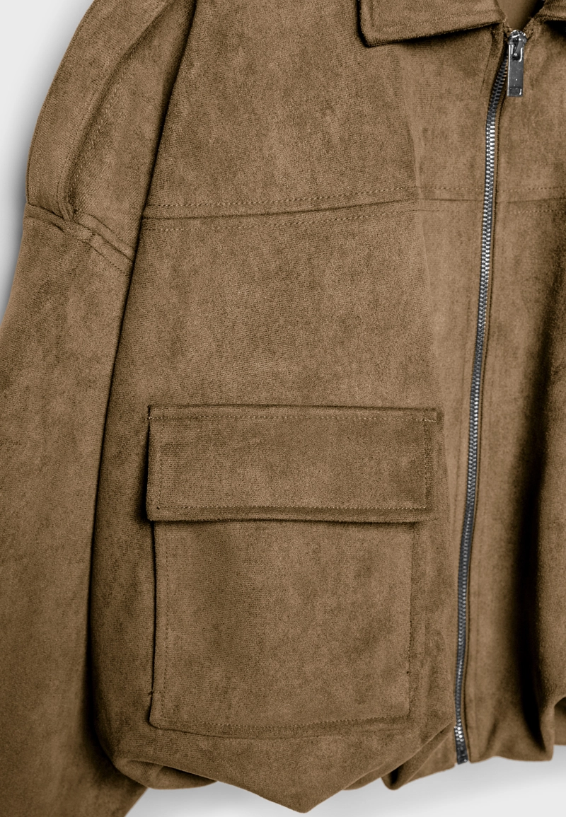 Куртка-баллон из искусственной замши