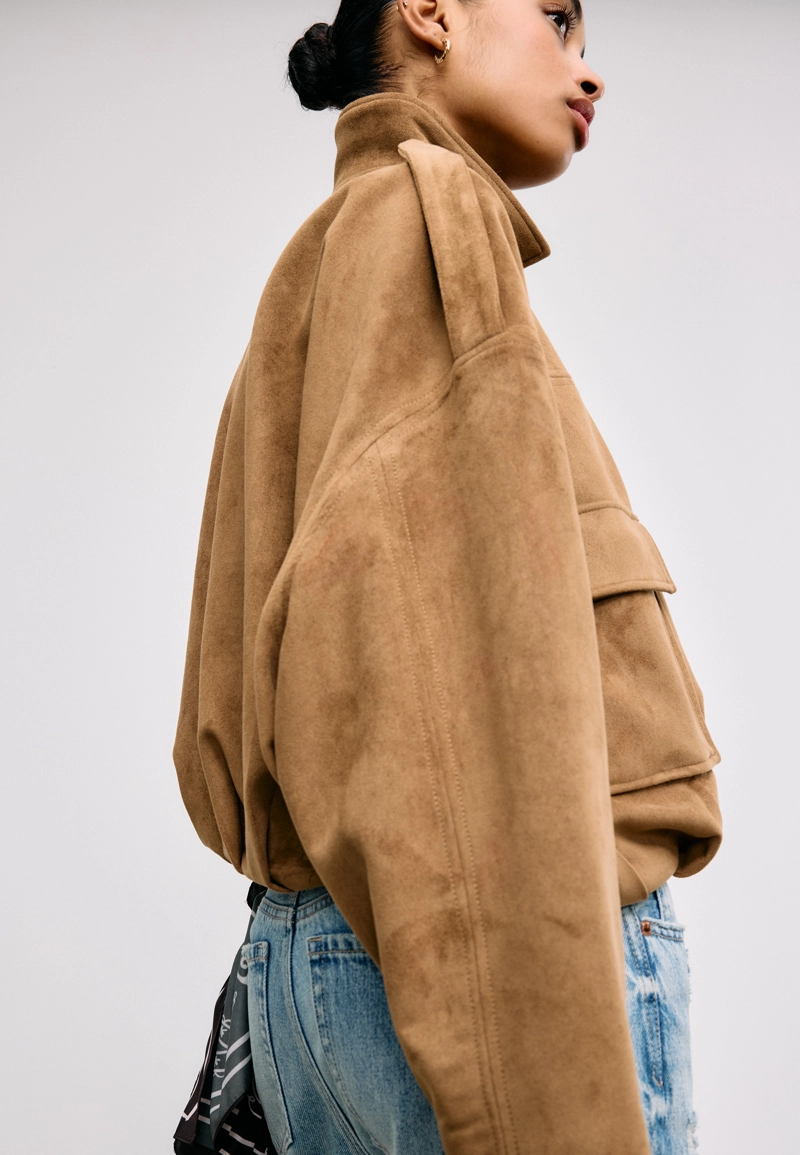 Куртка-баллон из искусственной замши