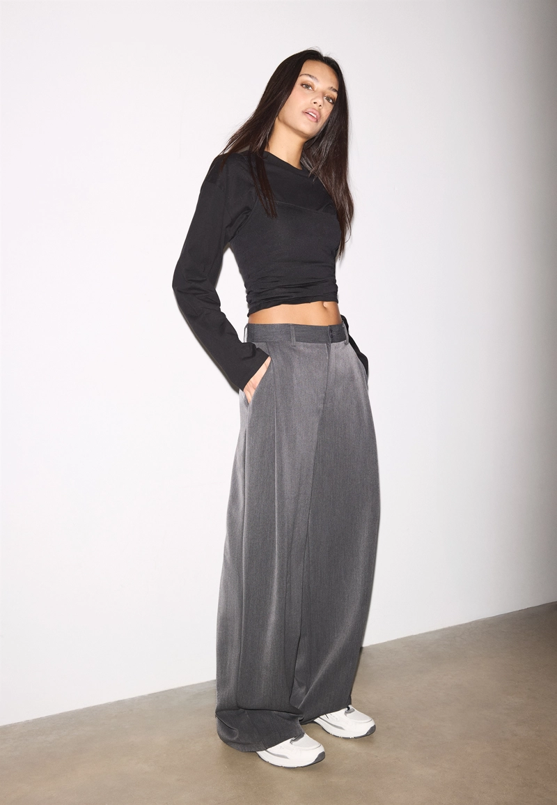 Брюки barrel со складками