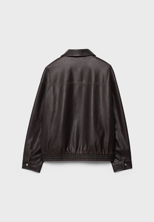 Куртка оверсайз из искусственной кожи с эффектом потертости- Заказать в России