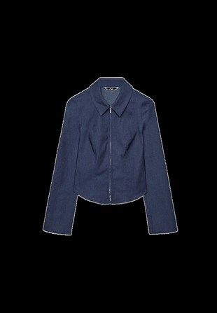 Рубашка приталенного кроя из бенгалина с двойной молнией- Заказать в России