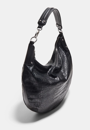 Сумка-хобо на плечо с тиснением под кожу крокодила- Заказать в России