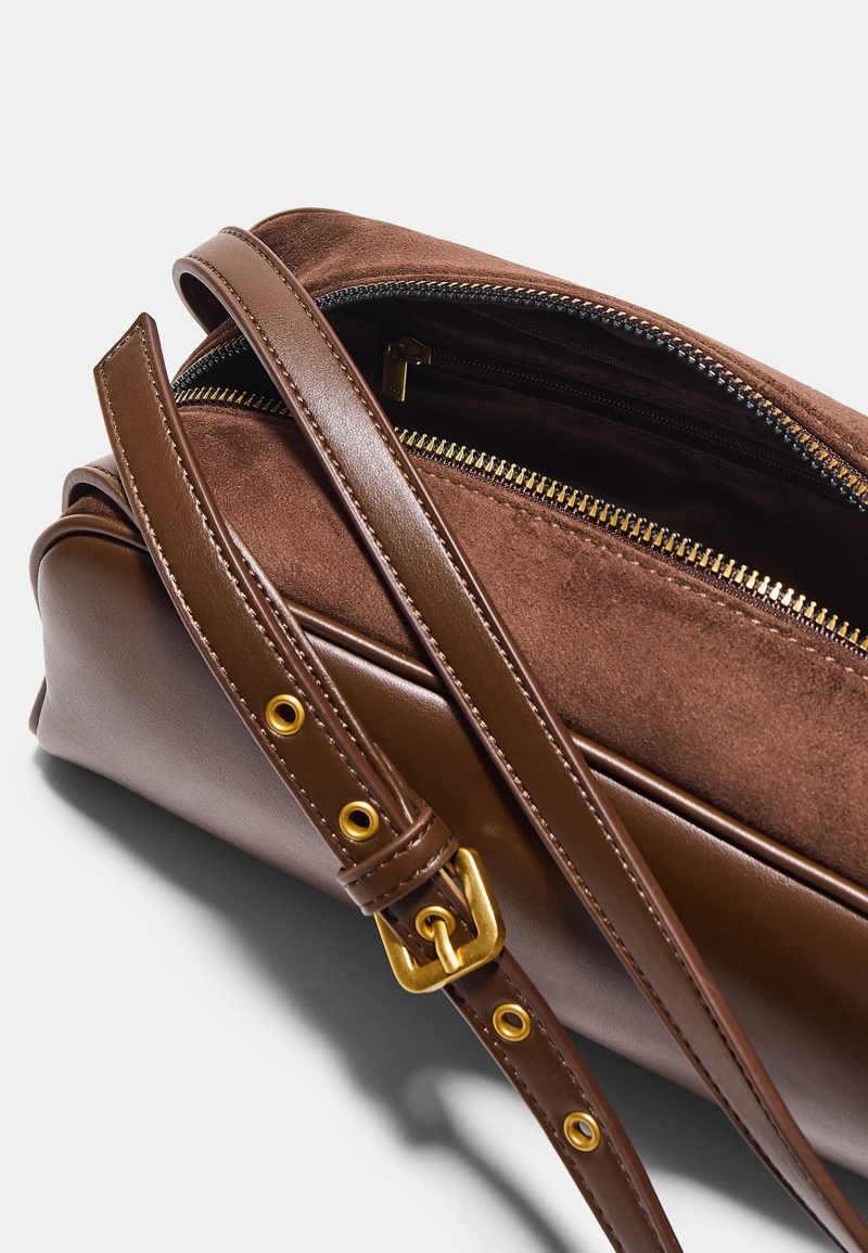 Комбинированная сумка на плечо с двумя ручками