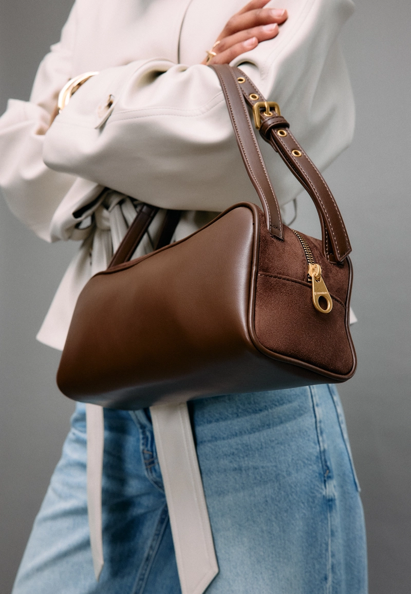 Комбинированная сумка на плечо с двумя ручками