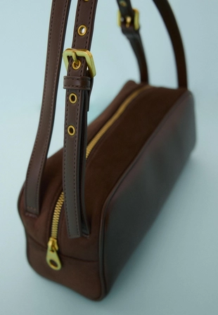 Комбинированная сумка на плечо с двумя ручками- Заказать в России