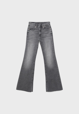 Джинсы клеш с разрезом D74- Заказать в России