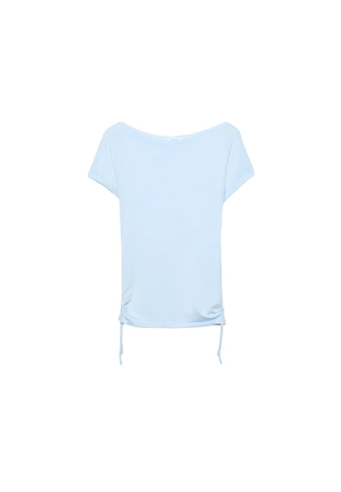 Футболка с короткими рукавами и сборками по бокам- Заказать в России