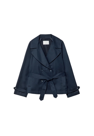 Короткий струящийся тренч с поясом- Заказать в России