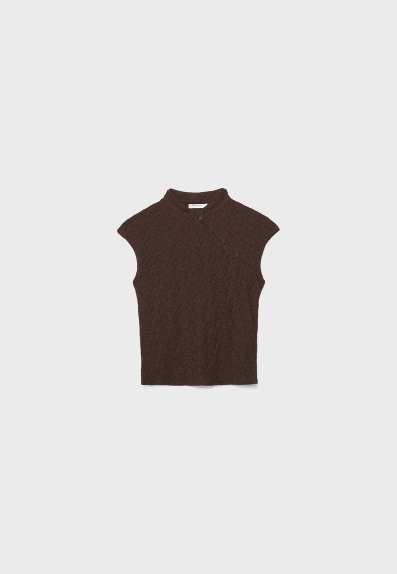 Футболка в стиле ципао с кружевом