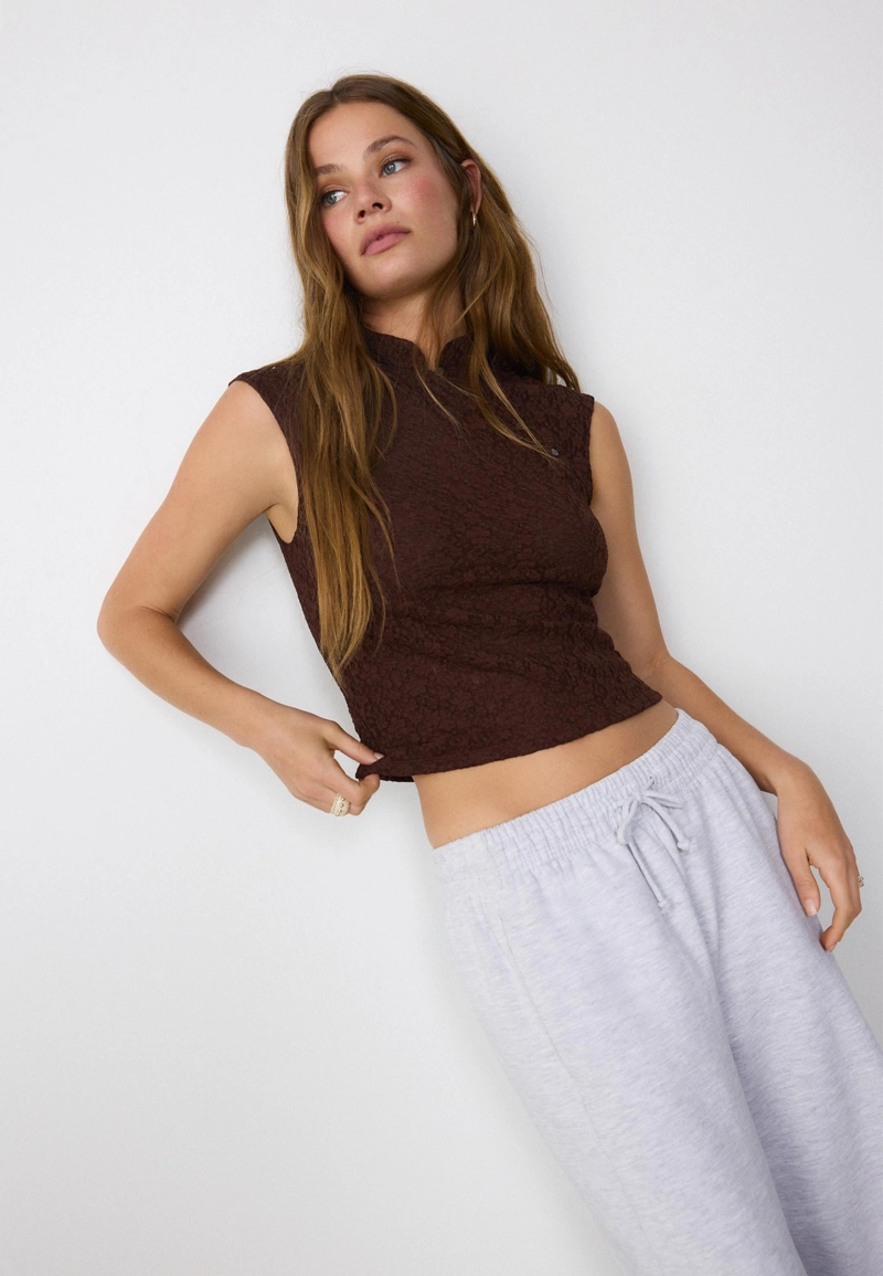 Футболка в стиле ципао с кружевом