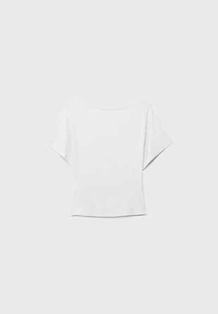 Футболка с вырезом-лодочкой и короткими рукавами- Заказать в России