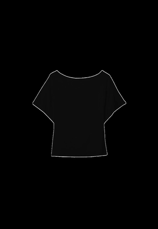 Футболка с вырезом-лодочкой и короткими рукавами- Заказать в России