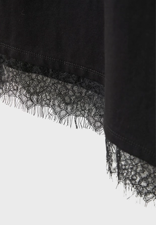 Футболка с короткими рукавами и кружевной отделкой по низу- Заказать в России