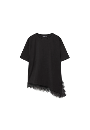 Футболка с короткими рукавами и кружевной отделкой по низу- Заказать в России